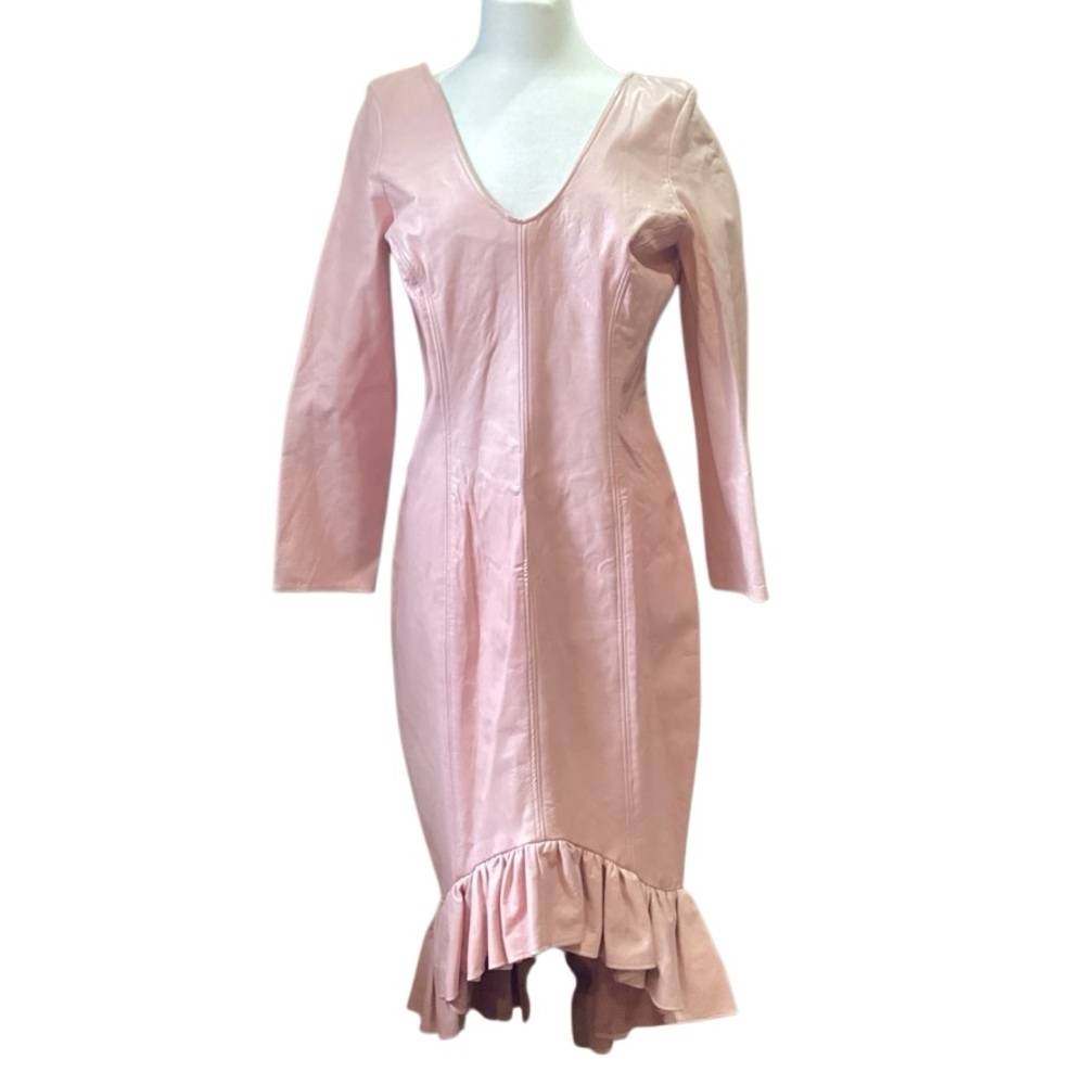Matherene Pink 100% leather dress size Medium
